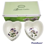 Portmeirion Botanic Garden Set Of 2 Heart-shaped Porcelain Ramekins (pansy) New. Fixed Price $17.99.
