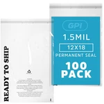 - 100 Count 12" 18" Clear Self Seal Poly Bags 1.5 Mil Extra Large Peel & .... Fixed Price $31.34.