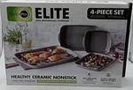 Greenpan Elite Ovenware Healthy Ceramic Nonstick 4 Piece Bakeware Set. Fixed Price $150.00.