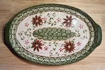 Temptations Old World Poinsettia Ceramic 13" Oval Baker Platter PPP-HF-771661. Fixed Price $34.99.