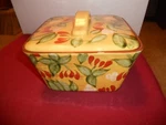 Artland Margaux Glazed Clay Rectangle Casserole Baking Dish With Lid New. Fixed Price $18.00.
