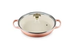 Creuset Enameled Cast Iron 2.25QT Round Braiser Peche Glass Lid Signature. Fixed Price $439.99.