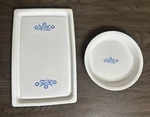 Blue Cornflower P-35-B, Broil Bake Tray + Pie Plate. Fixed Price $41.99.