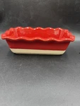 (3) Emile Henry Pan Red Ruffled Bread Loaf Baking Dishes France 0209 6175. Fixed Price $40.00.