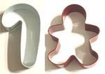 2 Wilton Christmas Cookie Cutters Metal Candy Cane Gingerbread Man Standard Size. Fixed Price $9.99.