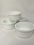Norpro Una-white Ribbed Porcelain Ramekin Set Serving/desert Bowls (qty. 4). Fixed Price $20.10.