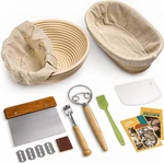 Rorecay Bread Banneton Proofing Basket Set, 9 Inch Round & 10 Oval Cane Sou. Fixed Price $43.43.