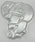 Vintage 1981 Wilton High Flying Witch Broom Cake Pan #502-3398 Halloween. Fixed Price $12.95.