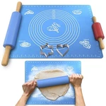 Chefast Non Stick Rolling Pin And Baking Pastry Mat Set - Blue. Fixed Price $26.61.