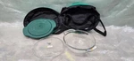 Lidded Casserole Pan And Carrier - Hot Cold Carry Outs Anchor Hocking. Fixed Price $50.00.