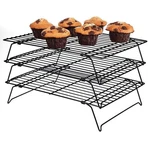 Abizarch 3-TIER Cookie Cooling Rack, 13.4 X9.4" Stackable Iron Baking Black. Fixed Price $26.99.