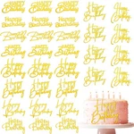 50 Pcs Happy Birthday Toppers Bulk Mirror Acrylic Cupcake.... Fixed Price $19.35.