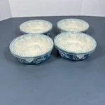 Temptations By Tara Ramekins Blue Floral Lace 12OZ Bowl Lids Set Of 4 Bakeware. Fixed Price $18.74.