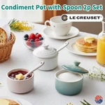 Le Creuset Stoneware Condiment Pot 2P + Spoon Mini Bowl Sauce Gift French. Fixed Price $72.90.