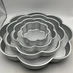 Vintage Wilton 4 Tiered Cake Pan Set Flower Petal Wedding Baking 502-2138 Euc. Fixed Price $20.00.
