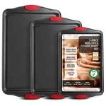 Classic Cuisine Baking Pans 3 Piece Nonstick Cookie Sheet Set - Black. Fixed Price $18.52.
