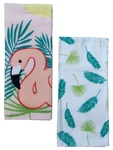 Celebrate Summer Tropical Pink Flamingo Kitchen Towel, Set Of 2 Dish Towels. Fixed Price $16.88.