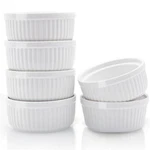 Ceramic Ramekins 8 Oz, Set Of 6, Elegant Classic Style For Baking Souffles, Crem. Fixed Price $34.09.