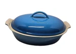Creuset Stoneware Heritage Covered Oval Casserole, 4 Qt 16IN. Marseille Heavy. Fixed Price $99.95.