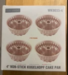 Chefmade 4PCS Mini Fluted Cake 4-INCH Non-stick Tube Pans, Kugelhopf Mold. Fixed Price $13.00.