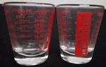 Vtg 1970S Libbey Red/clear 2" Mini Measure Measuring Bar Shot Glasses. Fixed Price $14.99.