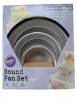 Wilton 3 Baking Pan Set Round Layer Cake New Box Aluminum 4" 6" 8" Fast Ship. Fixed Price $16.99.