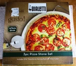 Bialetti 3 Piece Pizza Set. 12.75" Stone,rack, & Cutter. Used Only Once.. Fixed Price $15.00.