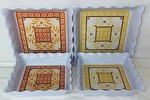 Temp-tations Old World 4 Pc*orange & Yellow* Melamine Scalloped Square Bowls. Fixed Price $16.00.