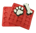 2 Puppy Dog Silicone Treat Molds Lot Mini Paw Bone Pan Baking Candy Ice Cubes Mk. Fixed Price $13.99.