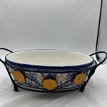 Temptations By Tara Oval Presentable Casserole Ovenware Blue W/rack. Fixed Price $16.99.