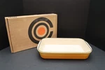 Creuset New In Box Enameled Cast Iron Rectangular Roaster Lasagna Pan 15.75". Fixed Price $186.87.