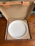 Cousances Pre-le Creuset White Enameled Cast Iron 10.25" Tart Pan France Nos Vtg. Fixed Price $99.99.