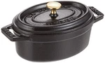 Staub "mini Cocotte Oval Black 11CM" Small Hands Enamel Cast Iron Po 7BF. Fixed Price $148.13.