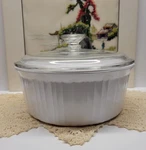Corningware French White F-1-B Round Casserole W/ Pyrex Lid G-1-C. Fixed Price $15.00.
