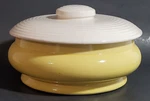 Vtg Pottery Stoneware Casserole Dish W/lid Yellow/off White Colors No Maker Name. Fixed Price $46.99.