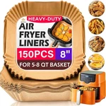 Air Fryer Liners Disposable 150PCS, 8" Square Parchment Paper For F.... Fixed Price $22.39.