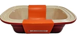 Le Creuset Stoneware Cerise Red Dish 7 X 11 Meatloaf Bread Rimmed Pan Nwt. Fixed Price $49.50.