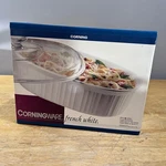 Vtg 1994 Corningware French White 2.5L Covered Oval Casserole Dish New Box. Fixed Price $42.49.