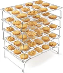 Lianyu Cooling Rack 15"X10", 5-TIER Stackable & Collapsible Stainless Steel Baki. Fixed Price $45.99.