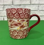 Temptations By Tara Old World Pattern Coffee Tea Mug 10 Oz- Red Ceramic Cup. Fixed Price $13.95.