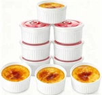 Mfacoy Ramekins With Lids Set Of 6, 8 Oz Porcelain Creme Brulee Souffle. Fixed Price $20.45.