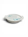 Creuset Stoneware Lotus Koi Oval Casserole Dish W/platter Lid-vapeur Nwb. Fixed Price $175.00.