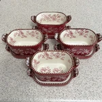 Temp-tations By Tara Floral Lace Cranberry 10OZ Ramekin Bakers & Lid-its 8PC Set. Fixed Price $21.99.