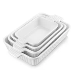 Malacasa Porcelain Ceramic Bakeware Casserole Dishes Set For Oven - 4PC White. Fixed Price $68.39.