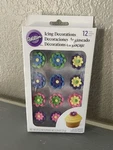 Wilton 3D Flowers Royal Icing Decorations, 12 Count For Cupcakes Pk. Fixed Price $9.00.