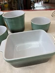 Fabulous Home Rectangle Baker Green Dishwasher/microwave Safe And Four Cups. Fixed Price $24.50.