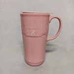 Longaberger Woven Traditions Pink Breast Cancer Awareness Coffee Mug & Lid New. Fixed Price $24.88.