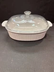 Corningware French White F-14-B Qt Covered Casserole Dish W/ Glass Lid. Fixed Price $59.99.