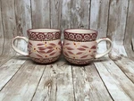 Temptations Presentable Ovenware "old World" Pink Coffee Mugs, Set 2. Fixed Price $14.00.