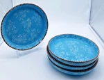 Temptations Temp-tations Tara Floral Lace 8" Plate Light Blue Teal Set Of 4. Fixed Price $39.95.